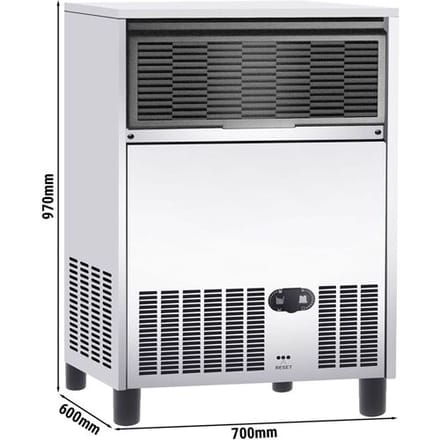 GGM Gastro Eiswürfelbereiter - Zylinder - 93 kg/24 h Zilver