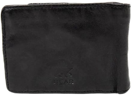 Bear Design Joep CL18839 Billfold Portemonnee - Zwart – Van leer – De Bear Design Joep is een leren billfold met een binnenflap die je omhoog klapt voor extra ruimte