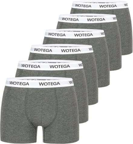 WOTEGA Heren Boxershort Joe – Katoen Stretch – Grijs – Elastische tailleband – 6-pack