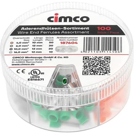 Cimco 187604 Assortiment adereindhulzen Deels geïsoleerd 1 set(s)