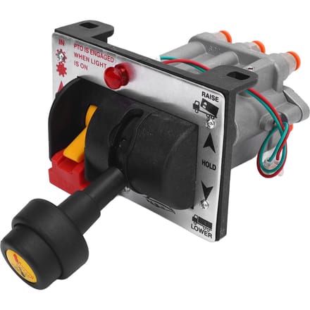 Soupape de commande de camion avec kickout WA201X Alliage métallique Performance améliorée Prise de force Double valve de commande pneumatique Kit pour pompe de benne black