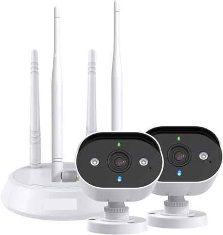 Beveiligingscamera Set - IP Camera Kit - Huisbewaking Buiten - 3K 5MP Ultra HD - 2 Camera's - Wit