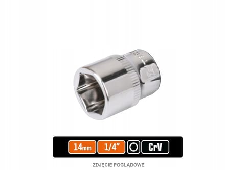 Dopsleutel 1/4” Zesant 14 mm — Duurzaam CRV Stal