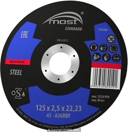 Most Doorslijpschijf Metaal - Maat: 115x3mm