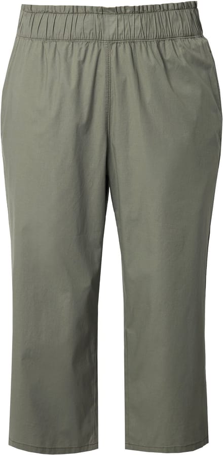 Ulla Popken - Dames - Culotte Rose wijde pijpen elastische tailleband volant - Olijfgrijs - Maat 42+