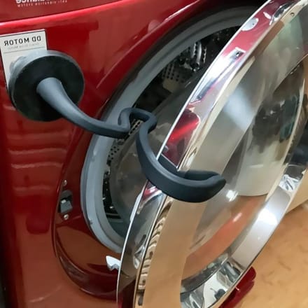 Wasmachinedeurhouder - Deurstopper Flexibel - Frisse Wasmachine - Magnetische Basis - 66 mm Basis - Zwart