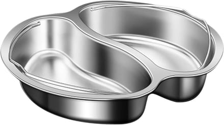 Stoombak Verdeelde Pan - Maaltijd Tray - Efficiënte Kookgerei - Meerdere Compartimenten - 19x19x3 cm - Zilver