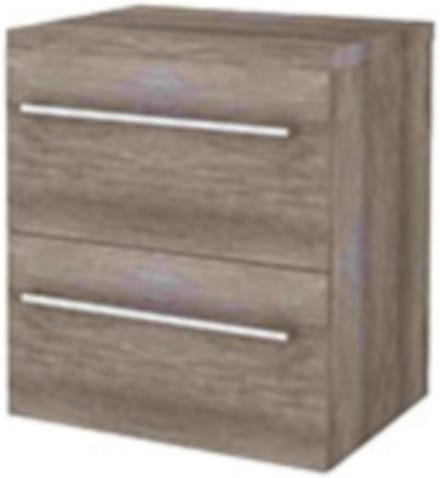 Basic-Line Start 46 Badkamermeubelset - 60 x 46 cm - Met Grepen - 2 Lades - Wastafelblad - Scotch Oak