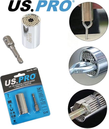 Universele Dop 'Gator Grip' 3/8" 7 tot 19 mm