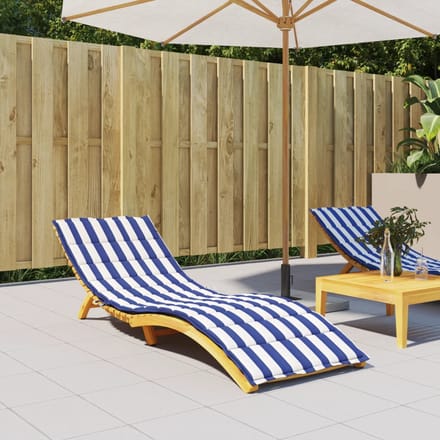 vidaXL - Ligbedkussen - gestreept - oxford - stof - blauw - en - wit