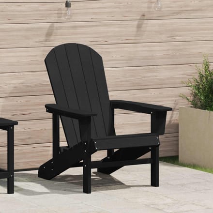 vidaXL Adirondack-stoel Zwart 82 x 74 x 92 cm HDPE