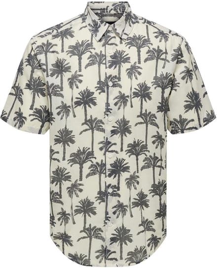 ONLY&SONS - ONSBRONX REG AOP POPLIN SS SHIRT - Heren - Overhemden