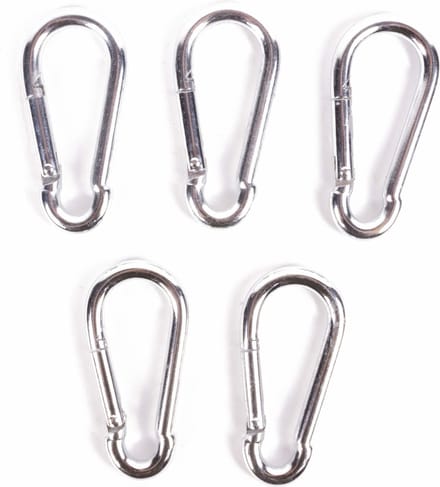 Benson Set karabijnhaken - Ø 8 x 80 mm - zilver - 5 stuks