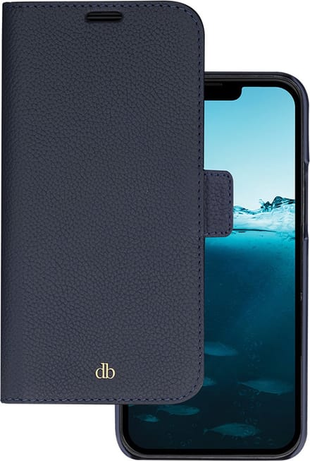 iPhone 14 Plus Bookcase hoesje - dbramante1928 - Effen Donkerblauw - Leer