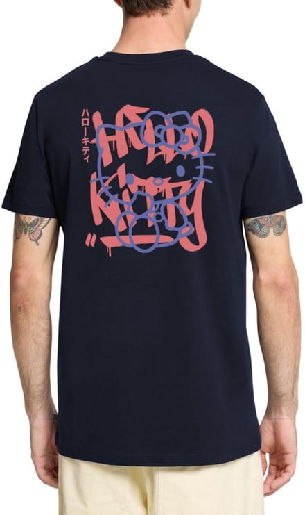 Hello Kitty Met Graffiti-Stijl Lettertype Premium T Shirt Heren