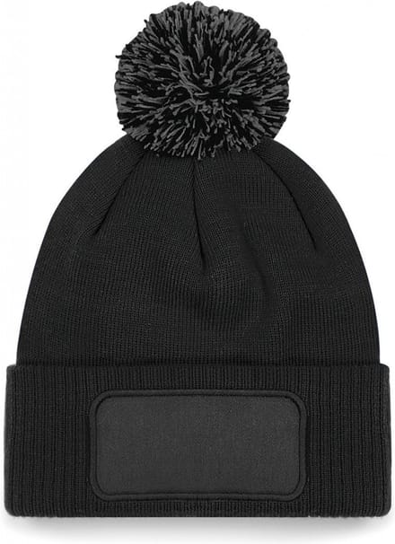 Beechfield Snowstar® patch beanie B443 - Black / Graphite Grey - One size