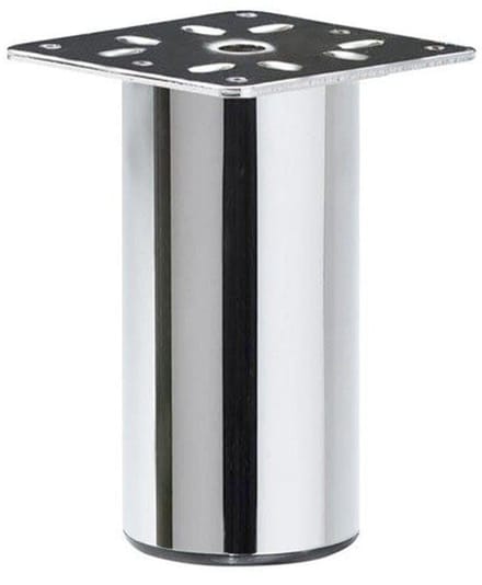 Stalen meubelpoot chroom rond ø 5 cm en hoogte 10 cm - Set van 4 stuks