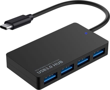 MMOBIEL 4 Port USB Type C Data Hub voor Computer - Laptop - PC - Zwart
