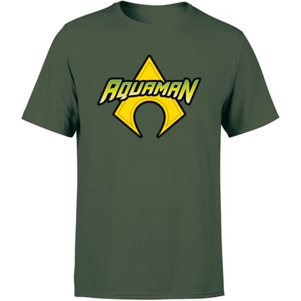 Justice League Aquaman Logo Men's T-Shirt - Forest Green - S
