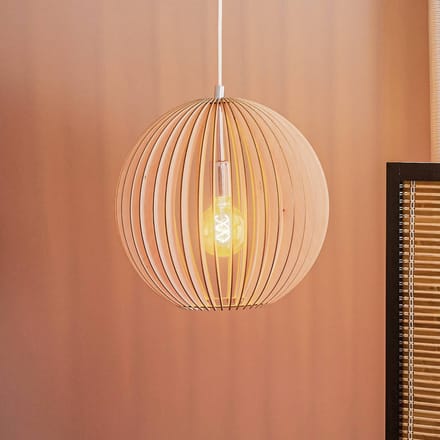 Argon Hanglamp Paz van houten lamellen Ø 42 cm, chroom