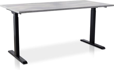 Zit-sta bureau snelslinger verstelbaar - MRC FAST FLEX | 160 x 80 cm | frame zwart - blad betonlook