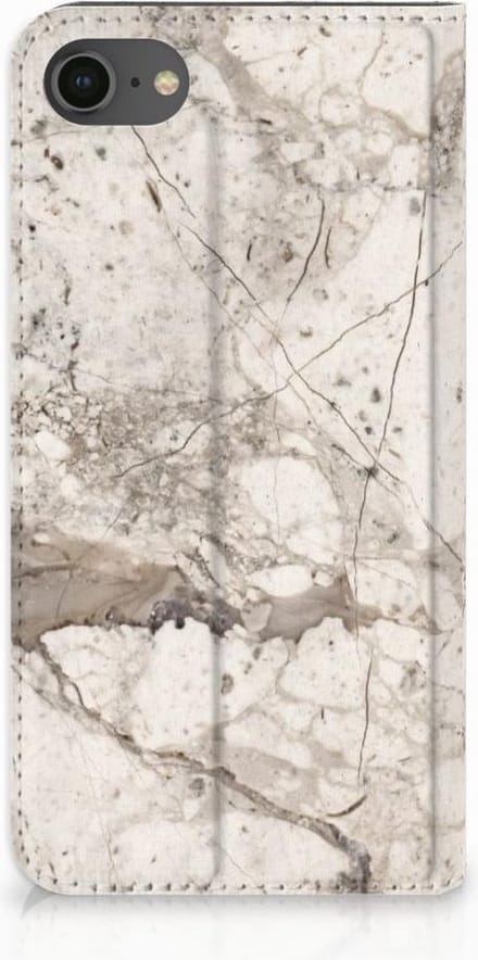 Standcase Hoesje voor iPhone 7 | 8 | SE (2020) | SE (2022) Standcase Marmer Beige