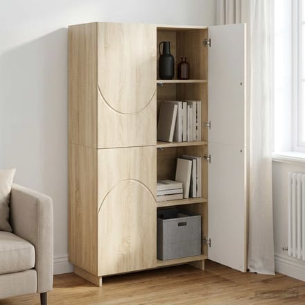 vidaXL - Highboard - Sonoma - Eiken - 79x41x151 - cm - Bewerkt - hout