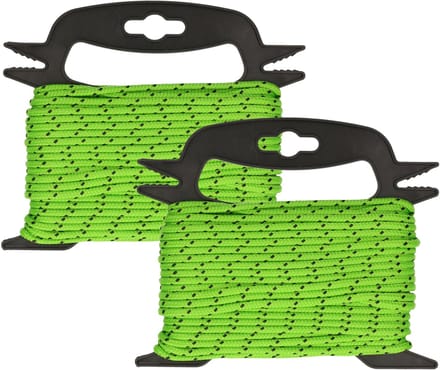 Pro Plus scheerlijn lichtgevend - 2x - 20 meter - fluor groen - haspel - 4 mm dikte - kamperen