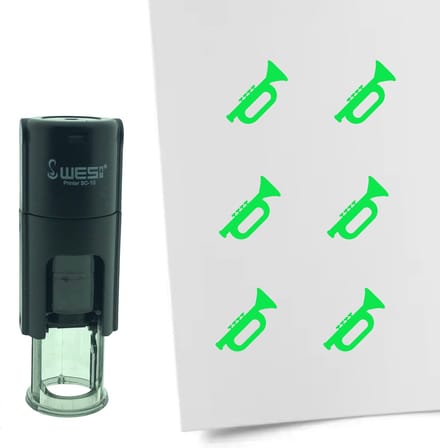 CombiCraft Stempel Trompet 10mm rond - groene inkt