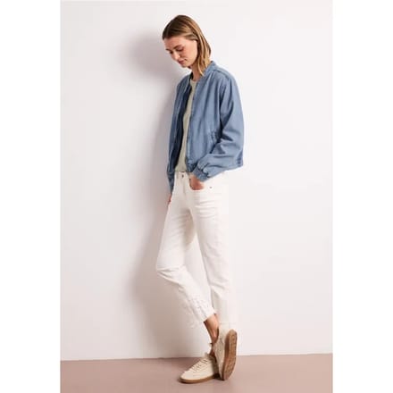Denim-look blouson met zakken
