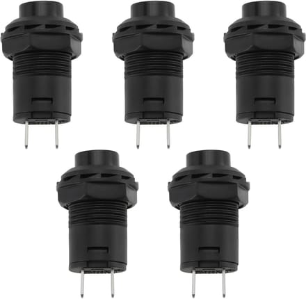 Dailygoody - Push Button Switch - 5 Pcs 12mm - Duurzaam en Betrouwbaar - Zwart - Latching Switch - Perfect voor Auto en Boot