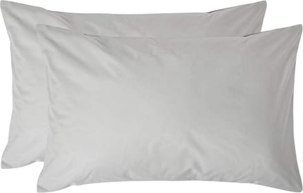 Homescapes Kussensloop 50x75 cm Set van 2 – Zilvergrijs – 100% Egyptisch Perkal Katoen – 200 TC