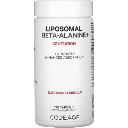 Codeage, Bêta-Alanine Liposomale+, Centurion, CarnoSyn, Absorption Améliorée, 533mg, 180 Capsules