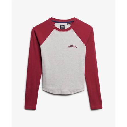 Geribde lange mouwen T-shirt met logo voor dames Superdry Essential