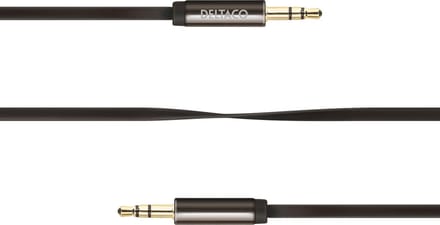 Deltaco AUD-101 3,5 mm naar 3,5 mm Stereo audiokabel 1 m platte kabel voor smartphone, tablet, PC en notebook