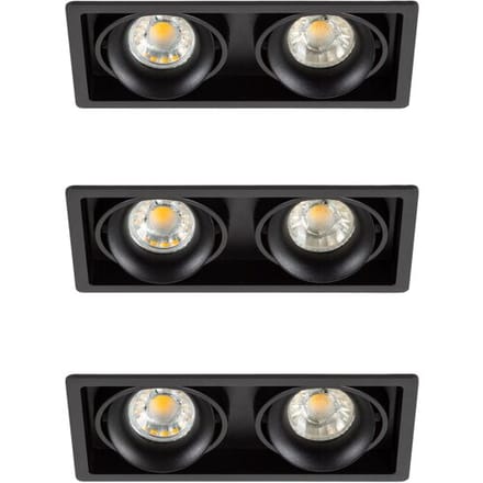 KS Verlichting Inbouwspot Bjorn 2 zwart set 3 stuks