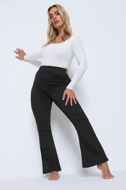 Yours Bootcut Jegging Met Hoge Elastische Taille In Zwart Size 42