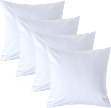 Homescapes Luxe Satijn Kussensloop 40x40 cm – Wit – Set van 4 – 100% Egyptisch Katoen Satijn – Draaddichtheid 1000