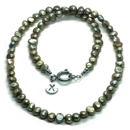 IbizaMen - heren - ketting - edelsteen - zoetwaterparel - brons - 50cm