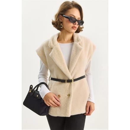 Pluche Gebreide Gilet