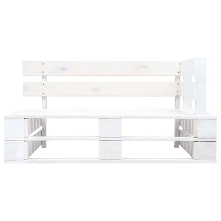 vidaXL - Tweezitsbank - pallet - met - kussens - wit - geïmpregneerd - grenenhout