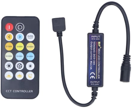Allecto - LED Dimmer Controller - Mini CCT/RGB Controller - Draadloze Afstandsbediening - Geschikt voor Gezin - Ideaal voor Perfect voor Sfee...