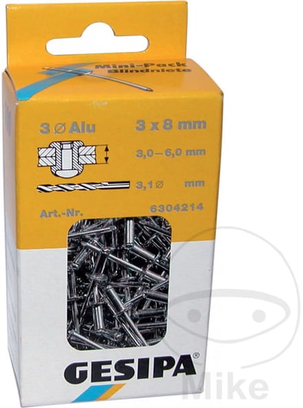 Gesipa Blindklinknagels met Alluminium Cilinderkop Minipack - Lang - 4 mm