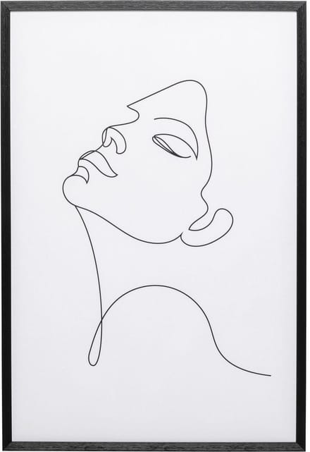 Schilderij vrouw zwart en wit 63x93cm Kare Design