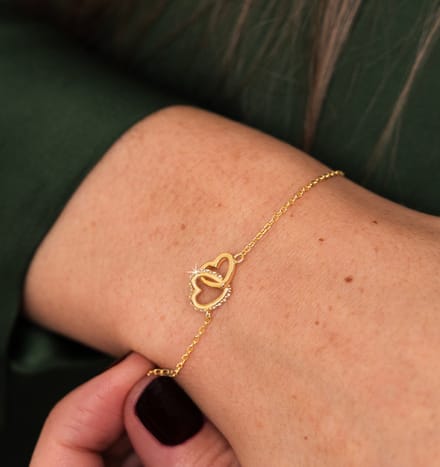 Hartjes Armband Pavé met Kristallen - Verguld