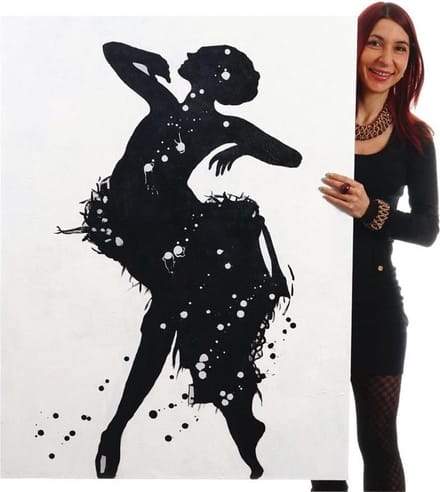 Handgeschilderde Olieverf schilderij Danseres