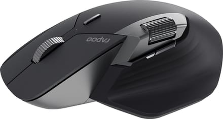 RAPOO MT760M - mouse - multi-mode - 2.4 GHz Bluetooth 4.0 Bluetooth 5.0 - gray black - Muis - Optisch - 10 knoppen - Zwart