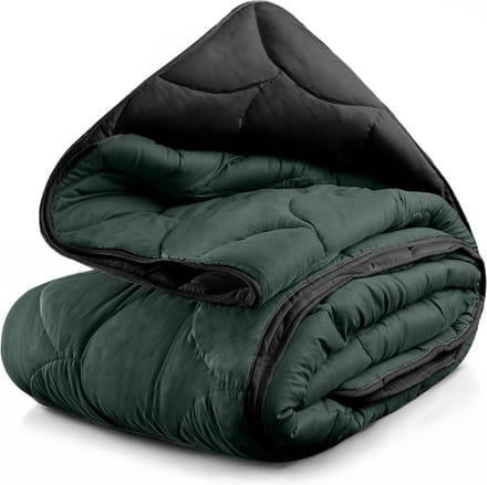 Lazy Dekbed & Dekbedovertrek in 1 - Double Face Dark Green Black