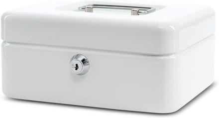 Geldcassette van staal met slot, 20 x 17 x 9 cm – Ideaal als spaarbox, geldcompartiment en kas