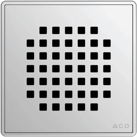 ACO ShowerDrain Rooster Quadrato 140x140mm Edelstaal, 5141.08.22